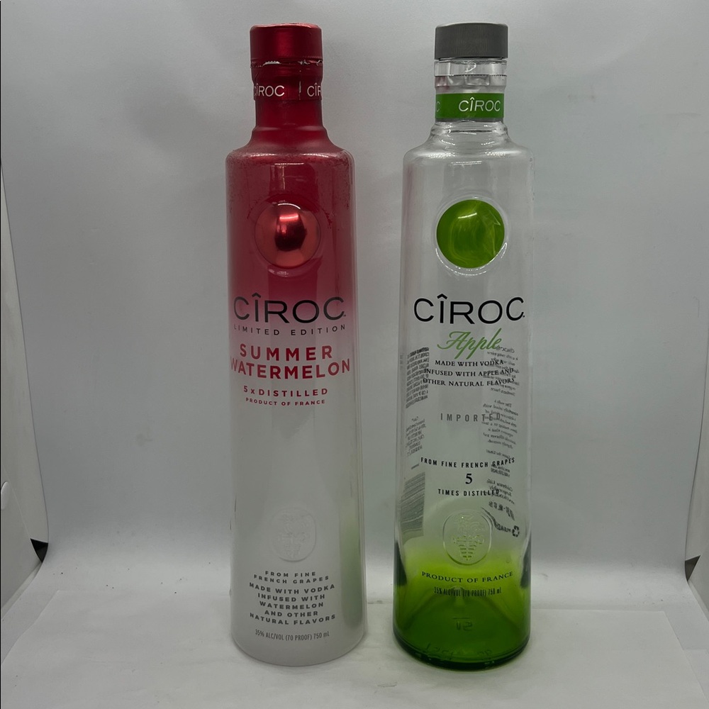 Empty Ciroc Vodka Bottles for Crafts Lot of 2